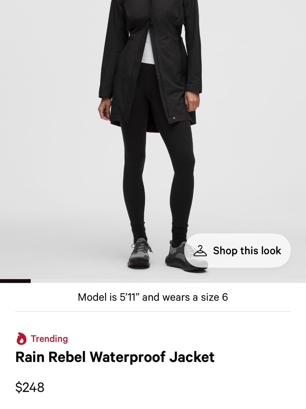 lululemon athletica Black Waterproof Rain Jacket